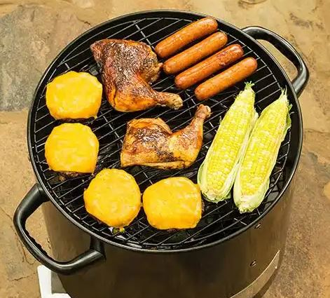getting food ready in masterbuilt charcoal bullet smoker
